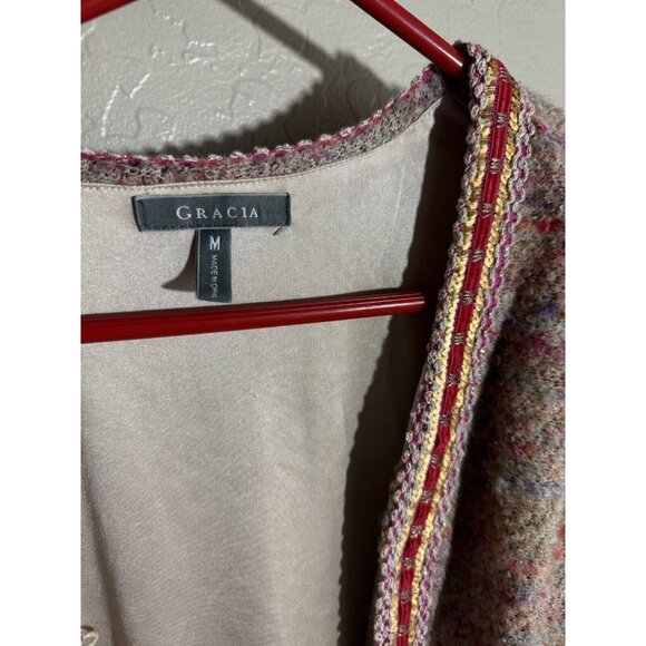 Gracia Crop Jacket Medium Tweed Pastel Silver Glitter Contrast Denim - Picture 5 of 9